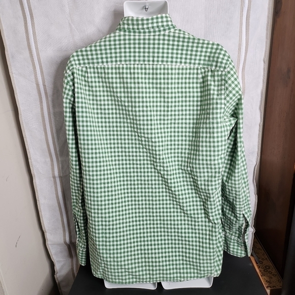 J. Crew Kelley Green Gingham Button Down 100% Cotton Men's Large Shirt - Picture 2 of 11